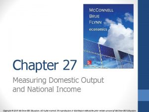 Chapter 27 Measuring Domestic Output and National Income