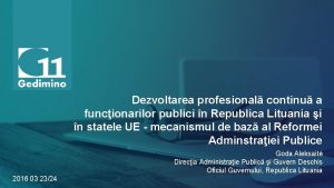 Dezvoltarea profesional continu a funcionarilor publici n Republica