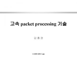 packet processing SNU INC Lab Contents Introduction l