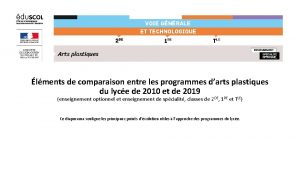 lments de comparaison entre les programmes darts plastiques