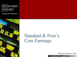 Standard Poors Core Earnings Revised November 8 2002