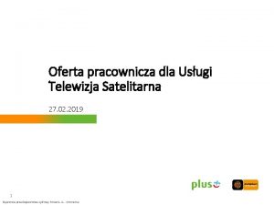 Oferta pracownicza dla Usugi Telewizja Satelitarna 27 02