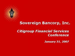 Sovereign Bancorp Inc Citigroup Financial Services Conference January