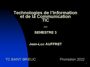 Technologies de lInformation et de la Communication TIC