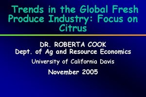 Trends in the Global Fresh Produce Industry Focus