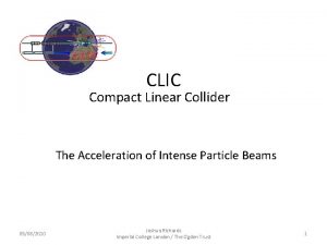 CLIC Compact Linear Collider The Acceleration of Intense