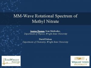 MMWave Rotational Spectrum of Methyl Nitrate Jessica Thomas