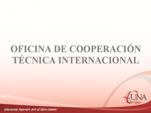 OFICINA DE COOPERACIN TCNICA INTERNACIONAL DONACIONES Y PRSTAMOS