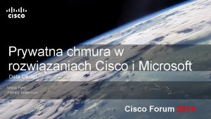 Prywatna chmura w rozwizaniach Cisco i Microsoft Data
