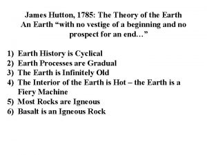 James Hutton 1785 Theory of the Earth An