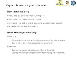 Key attributes of a great cricketer Technical attributes