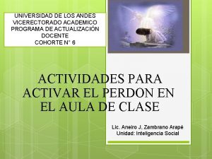 UNIVERSIDAD DE LOS ANDES VICERECTORADO ACADEMICO PROGRAMA DE