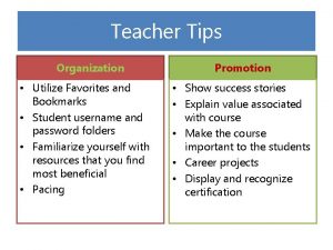 Teacher Tips Organization Utilize Favorites and Bookmarks Student