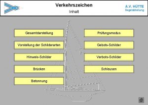 Verkehrszeichen A V HTTE Segelabteilung Inhalt Gesamtdarstellung Prfungsmodus