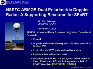 EarthSun System Division National Aeronautics and Space Administration