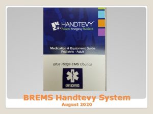 BREMS Handtevy System August 2020 The Handtevy system