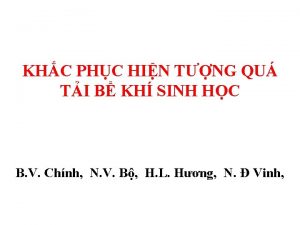 KHC PHC HIN TNG QU TI B KH