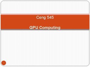 Ceng 545 GPU Computing 1 Grading Midterm Exam