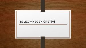 TEMEL YYECEK RETM Ekmeki Chef Boulanger Otel iletmesinin