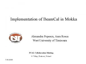 Implementation of Beam Cal in Mokka Alexandra Popescu