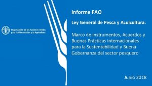Informe FAO Ley General de Pesca y Acuicultura