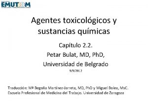 Agentes toxicolgicos y sustancias qumicas Captulo 2 2