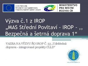 Vzva 1 z IROP MAS Stedn Povltav IROP