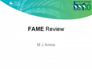 FAME Review M J Amos FAME Division One