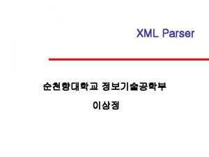 2002 2 XML Parser NonValidating Parser XP James