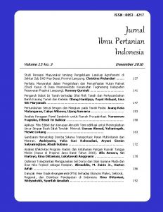 ISSN 0853 4217 Jurnal Ilmu Pertanian Indonesia Volume