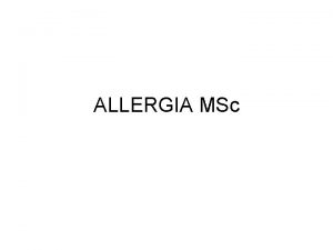 ALLERGIA MSc tpllkallergia npegszsggyi problmv vlt az rintettek