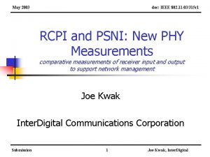 May 2003 doc IEEE 802 11 03315 r