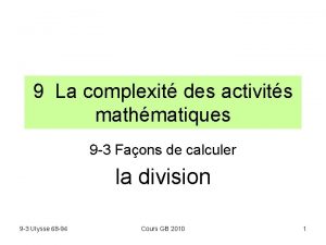 9 La complexit des activits mathmatiques 9 3