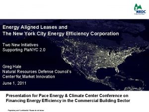 Energy Aligned Leases and The New York City