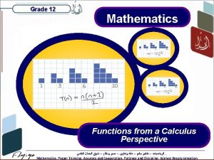 Grade 12 Mathematics Functions from a Calculus Perspective