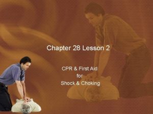 Chapter 28 Lesson 2 CPR First Aid for