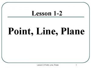 Lesson 1 2 Point Line Plane Lesson 2