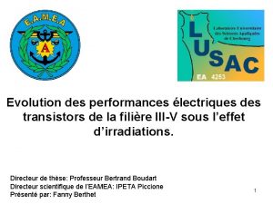 Evolution des performances lectriques des transistors de la