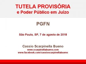 TUTELA PROVISRIA e Poder Pblico em Juzo PGFN