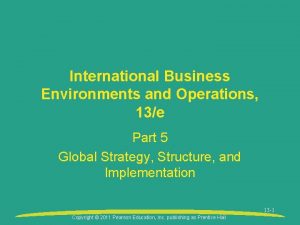 International Business Environments and Operations 13e Part 5