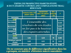 UKPDS UK PROSPECTIVE DIABETES STUDY DCCT DIABETIC CONTROL