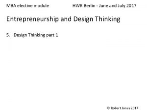 MBA elective module HWR Berlin June and July