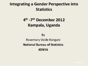 Integrating a Gender Perspective into Statistics 4 th