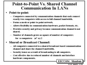 PointtoPoint Vs Shared Channel Communication In LANs Pointtopoint