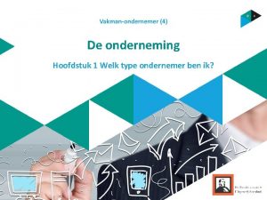 De onderneming Hoofdstuk 1 Welk type ondernemer ben