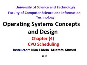 University of Science and Technology Faculty of Computer