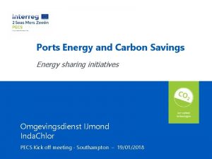 Ports Energy and Carbon Savings Energy sharing initiatives