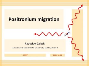 Positronium migration e e Radosaw Zaleski Maria CurieSkodowska