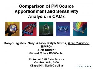 Comparison of PM Source Apportionment and Sensitivity Analysis