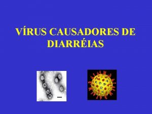 VRUS CAUSADORES DE DIARRIAS Contaminao ambiental Bactrias 30